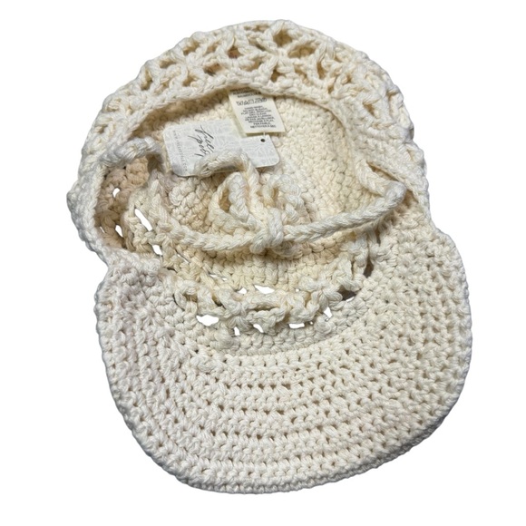 NWT New Free People Silvie Crochet Baseball Cap In Ivory main image 7